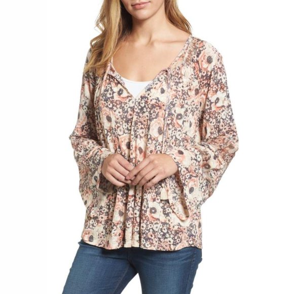 Lucky Brand Tops - Lucky Brand Floral Boho Blouse